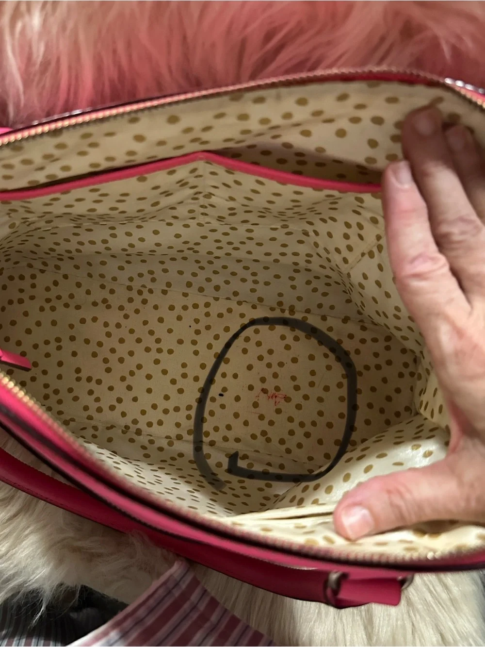 kate spade Bright Pink Leather Dome Tote